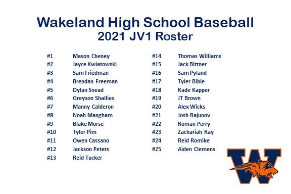 Schedules and Rosters - WAKELAND BASEBALL